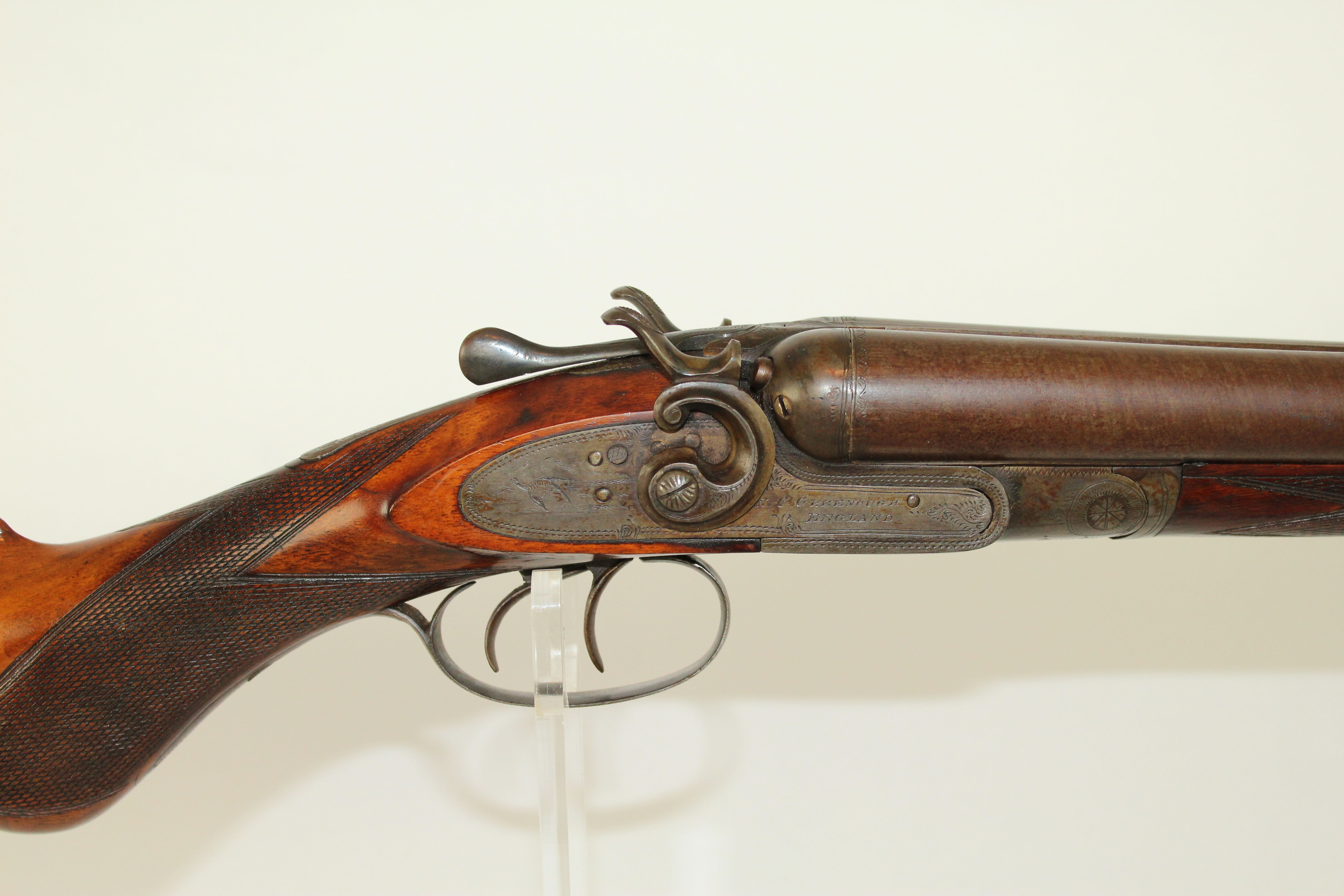 Antique English Double Barrel Shotgun 001