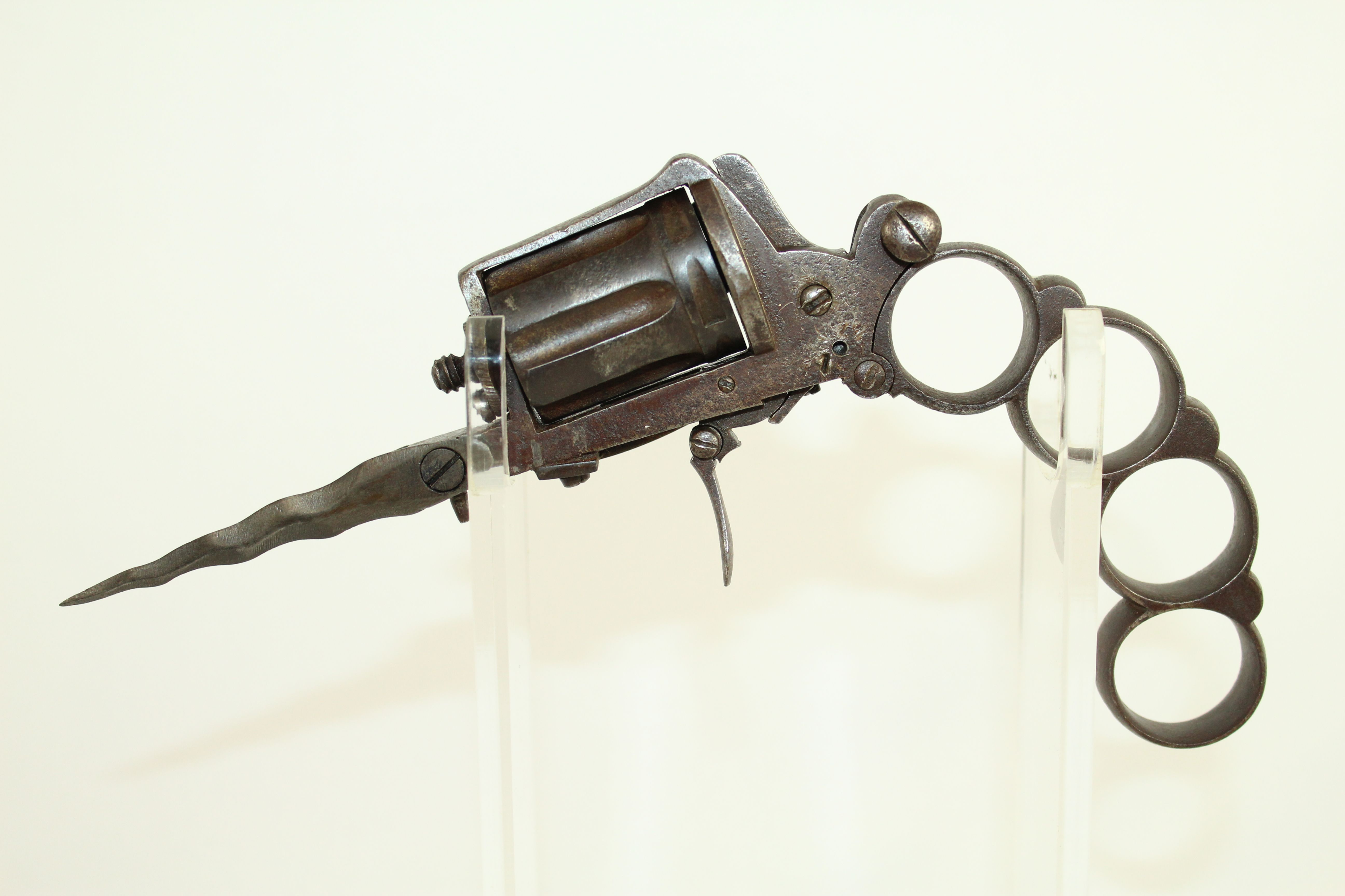 Belgian Apache Revolver Knuckle Dagger Pistol Antique Firearm 005