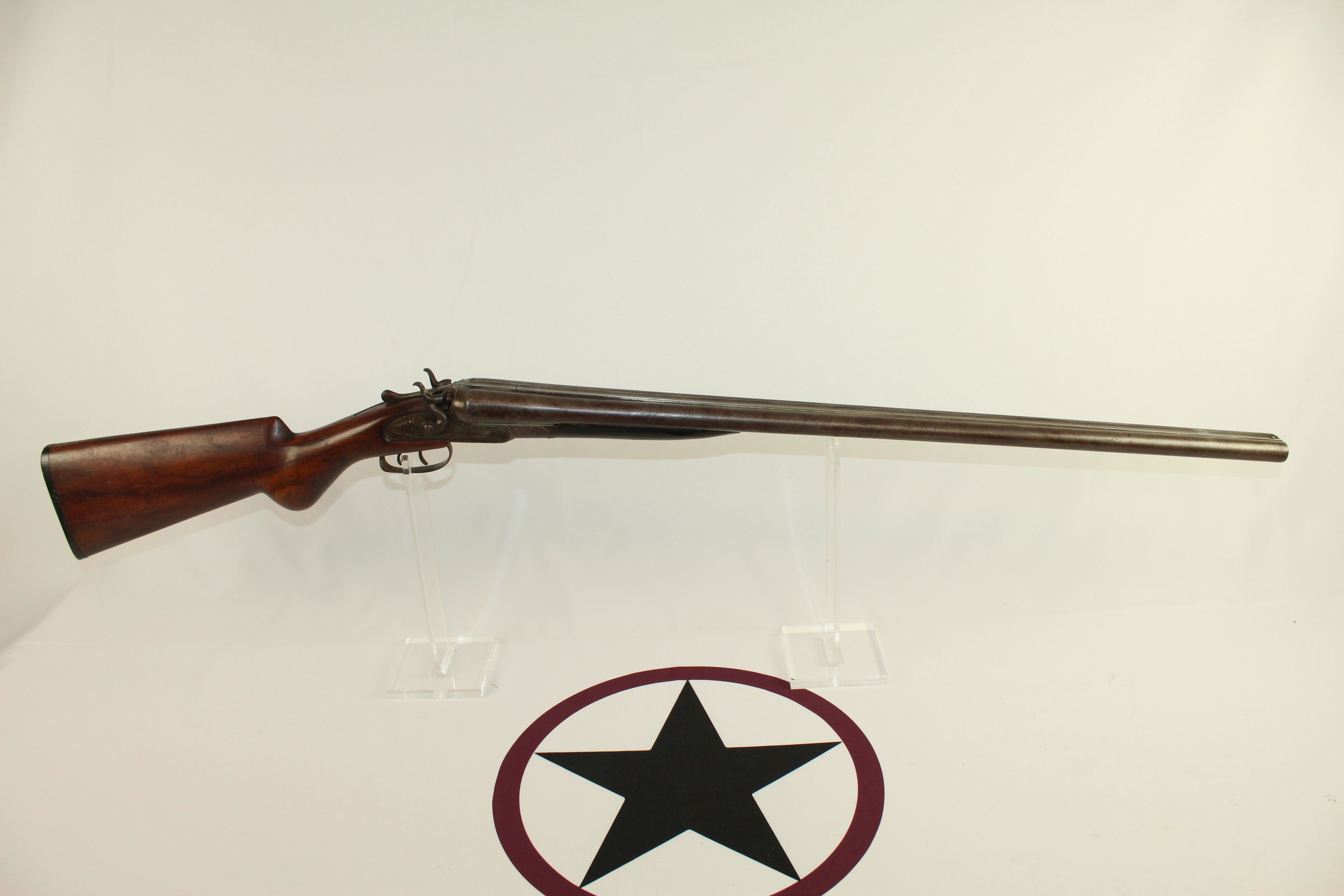 English British Bonehill Double Barrel Shotgun 10 Gauge Antique Firearm