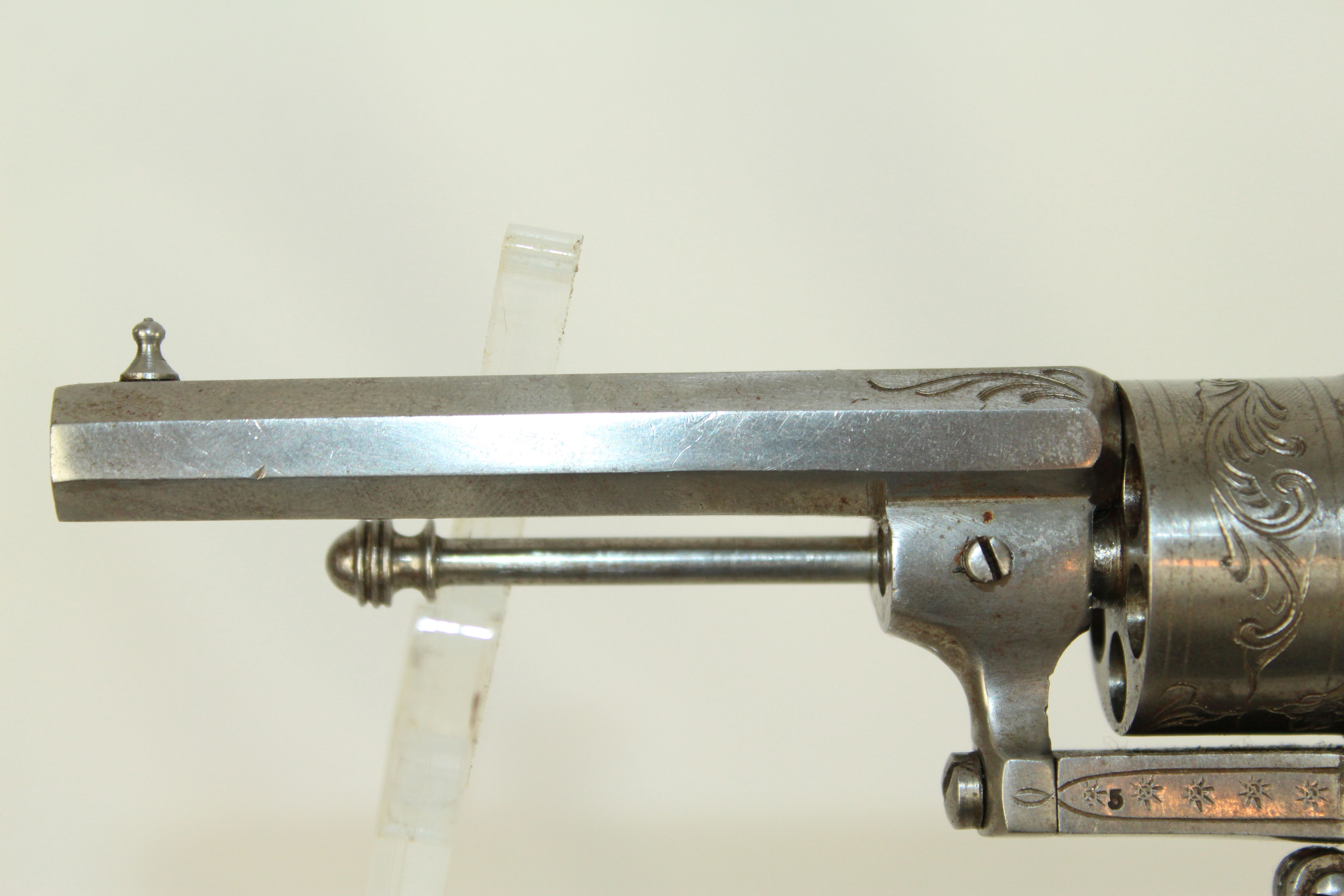 Belgian Pinfire Revolver Fagnus Clement Engraved Revolver Antique