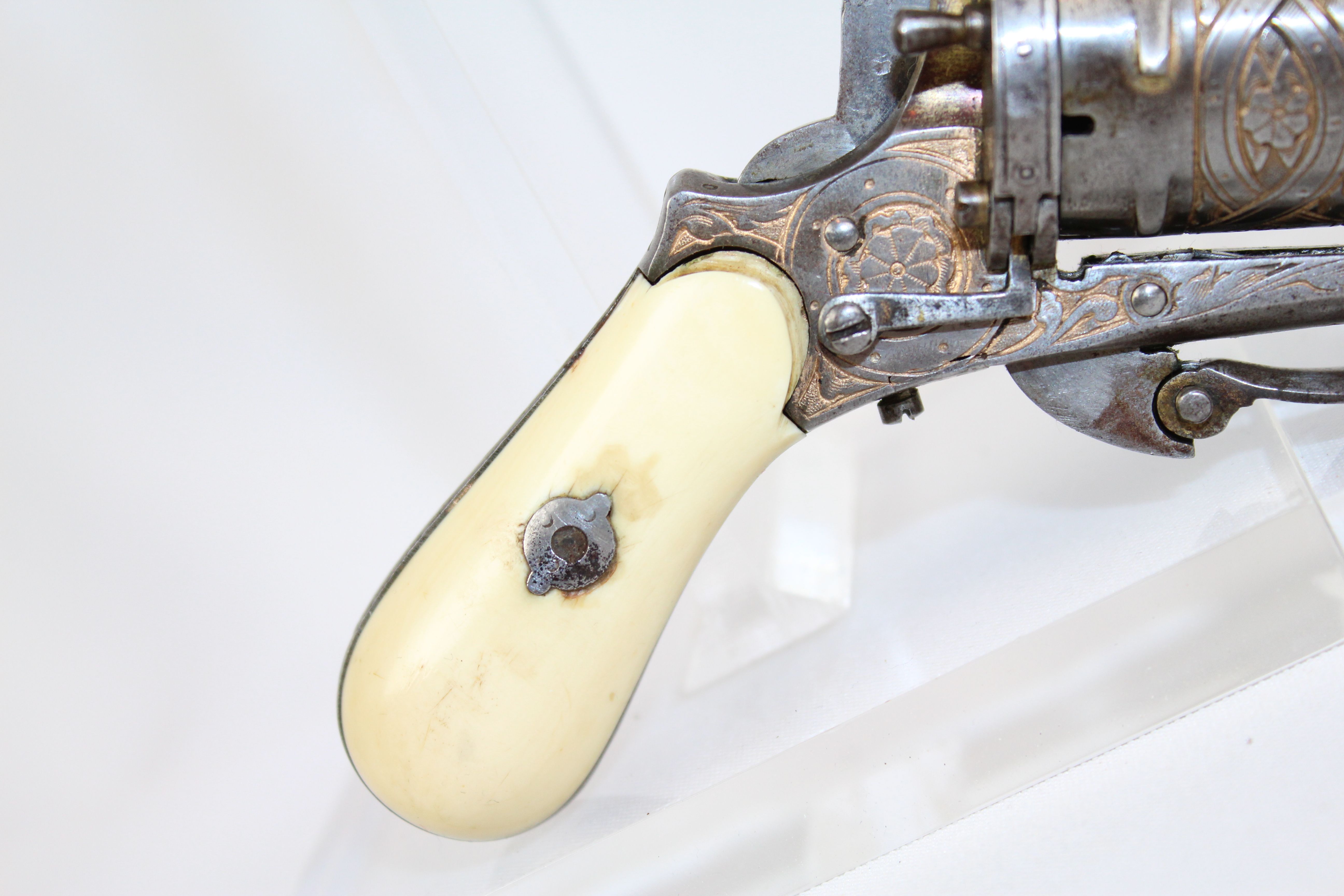 Cased Dagger Revolver American Watch Co. Pocket Watch Ivory Antique