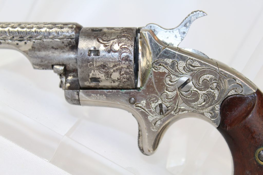 Colt Engraved Open Top .22 Rimfire Revolver Antique Firearms 002