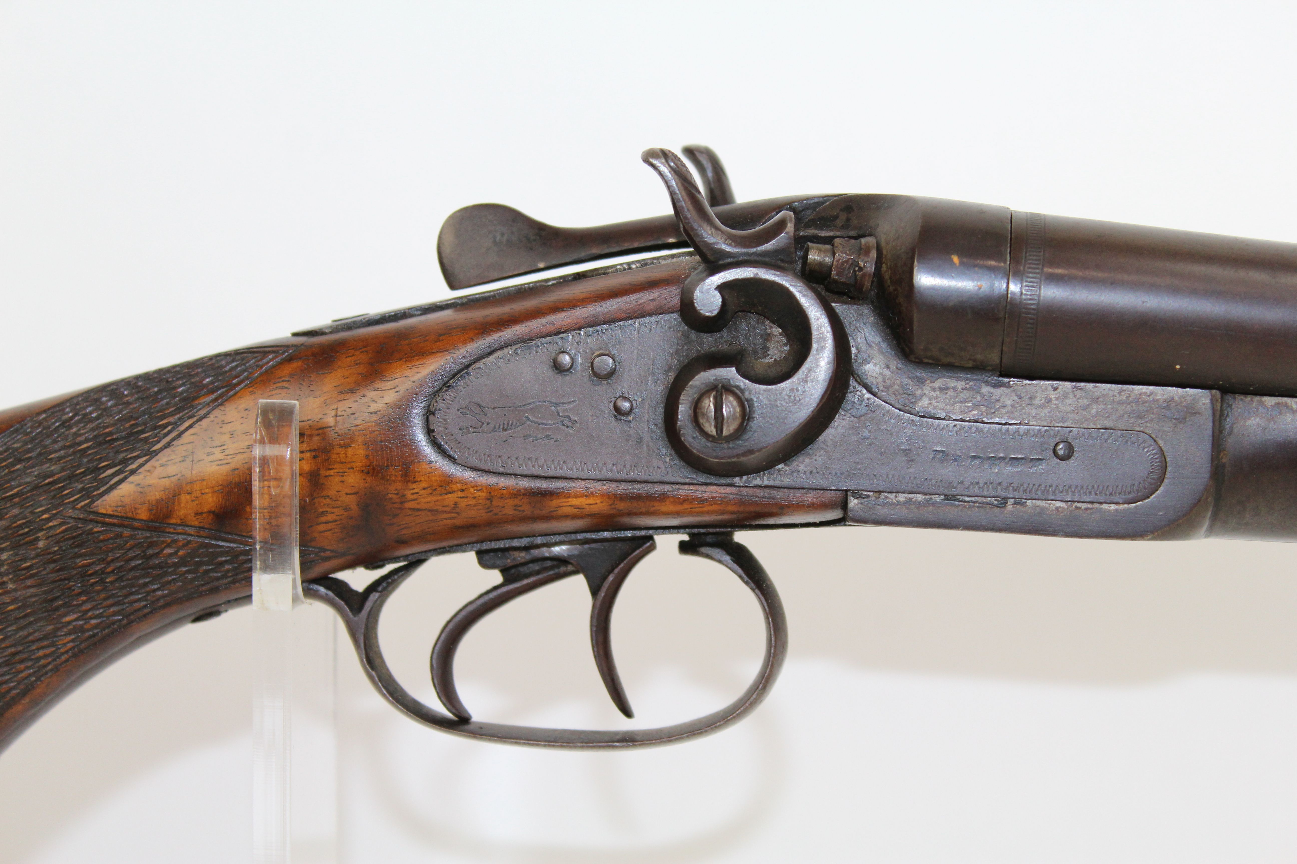 Belgian T. Barker Double Barrel Hammer Shotgun C&R Antique018