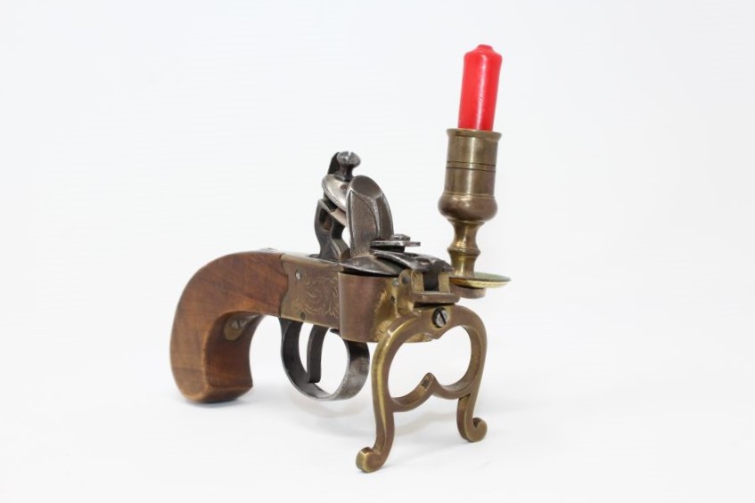 Flintlock Tinder Lighter with Candle C&R Antique001 Ancestry Guns