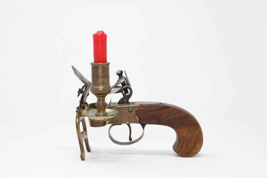 Flintlock Tinder Lighter with Candle C&R Antique007 Ancestry Guns