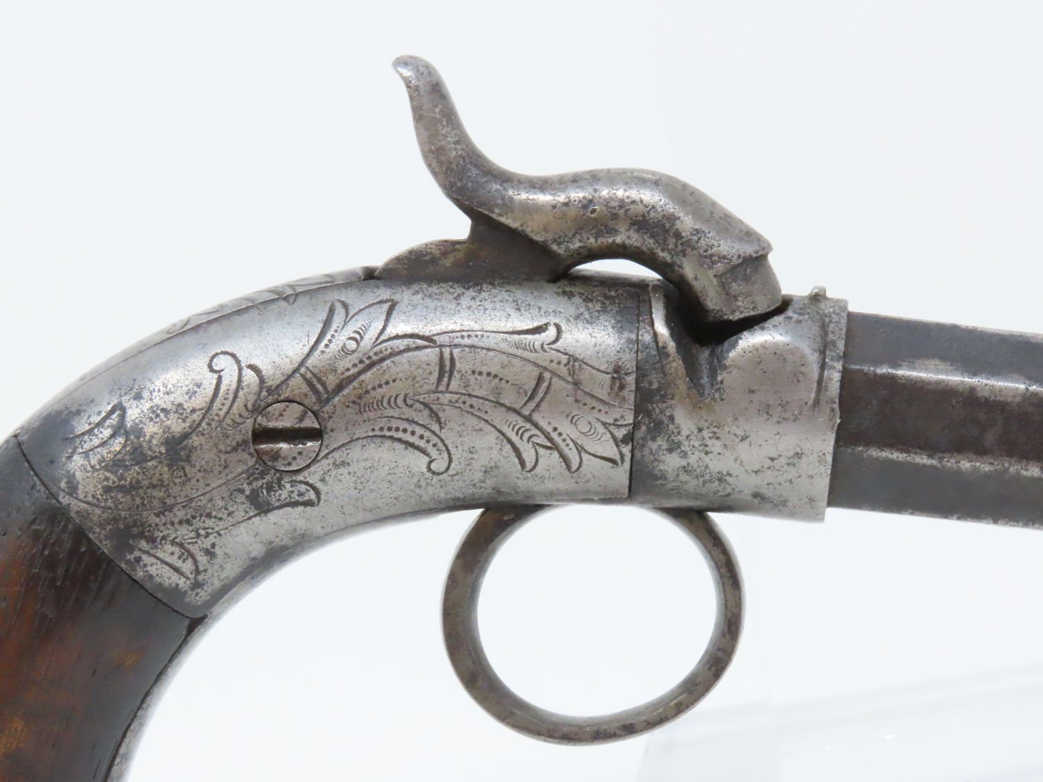 Engraved Allen & Thurber Ring Trigger Pistol 4.28 C&R Antique014