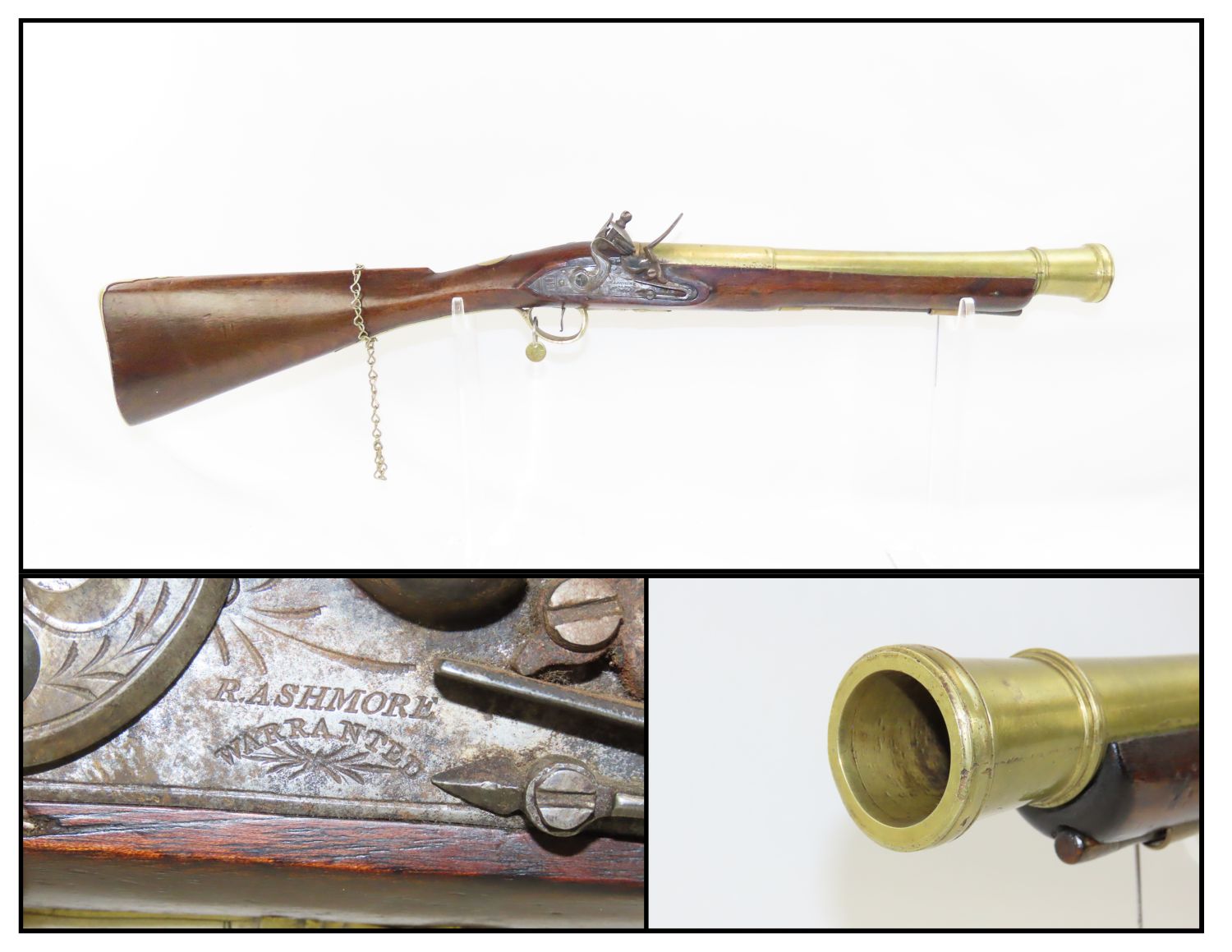 Brass Barreled Flintlock Blunderbuss 12.28 C&R Antique 001 | Ancestry Guns