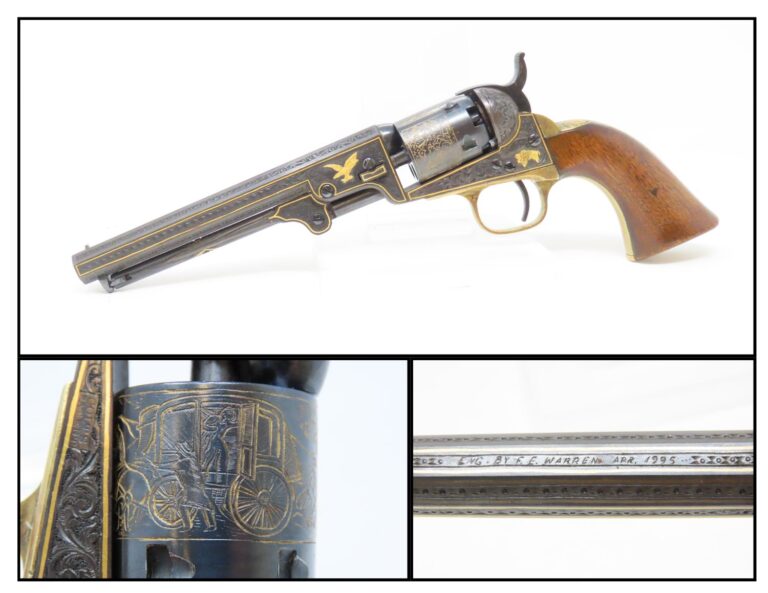 Floyd E. Warren Engraved and Gold Inlaid Colt Model 1849 Pocket