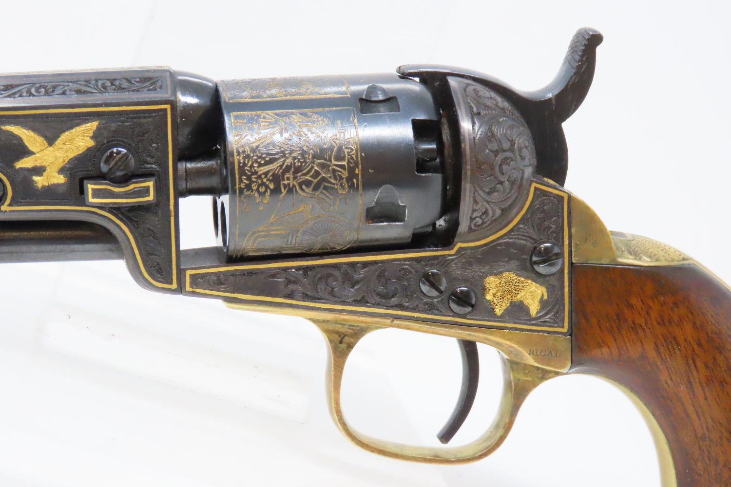 Floyd E. Warren Engraved and Gold Inlaid Colt Model 1849 Pocket