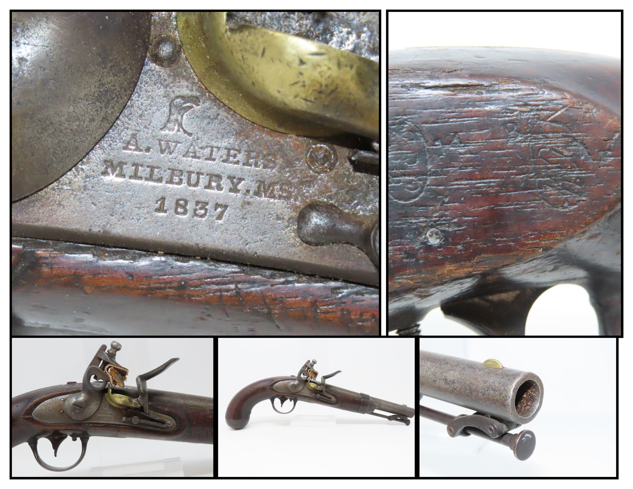 ACollage Asa Waters Model 1836 Flintlock Pistol 10 1 Ancestry Guns acollage-asa-waters-model-1836-flintlock-pistol-10-1-ancestry-guns