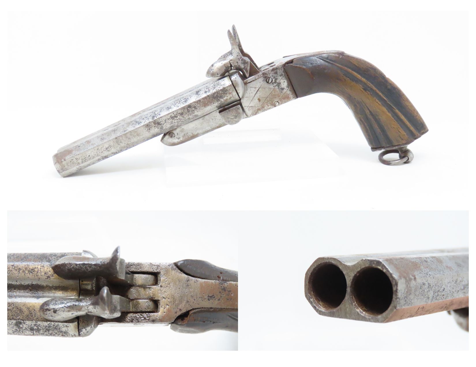 Pinfire Folding Trigger Double Barrel Pistol 11.17.21 C&RAntique001