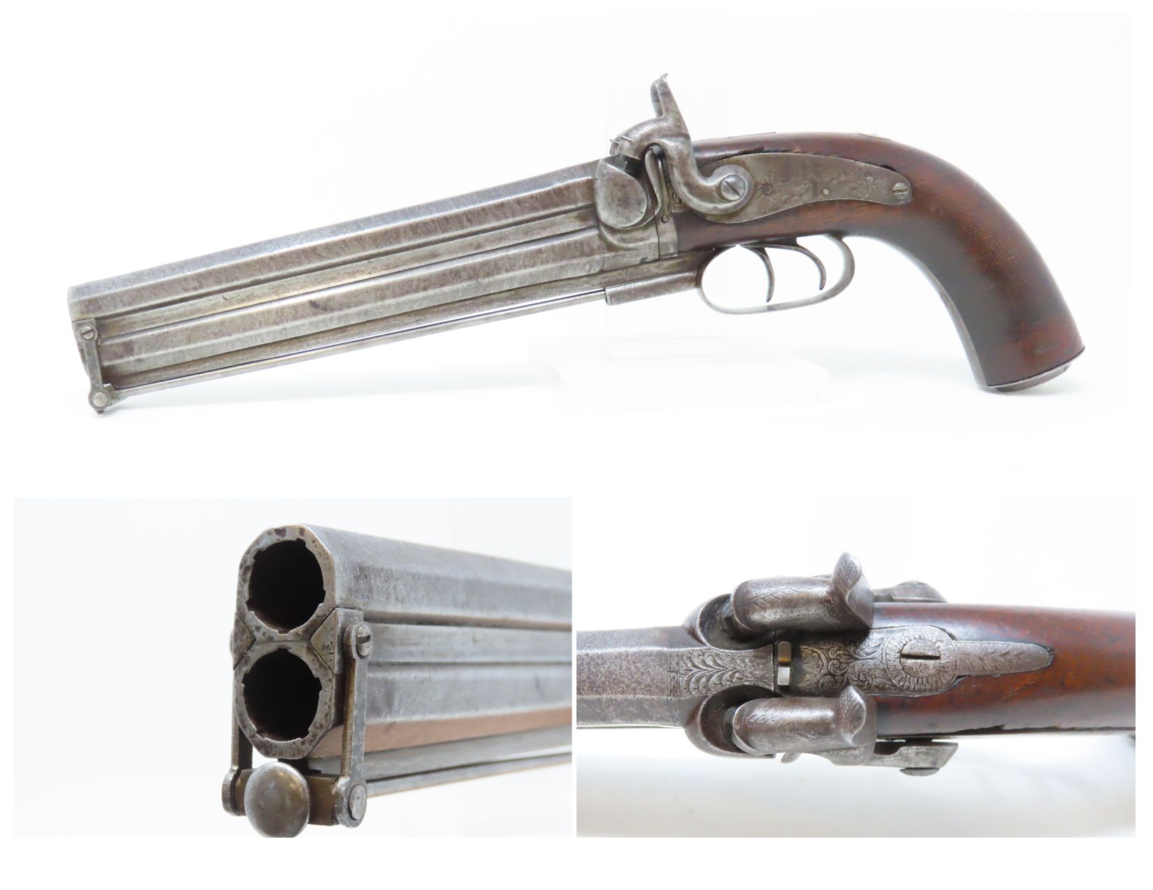 European Over Under Single Shot Percussion Pistol 3.21 C&RAntique001 ...