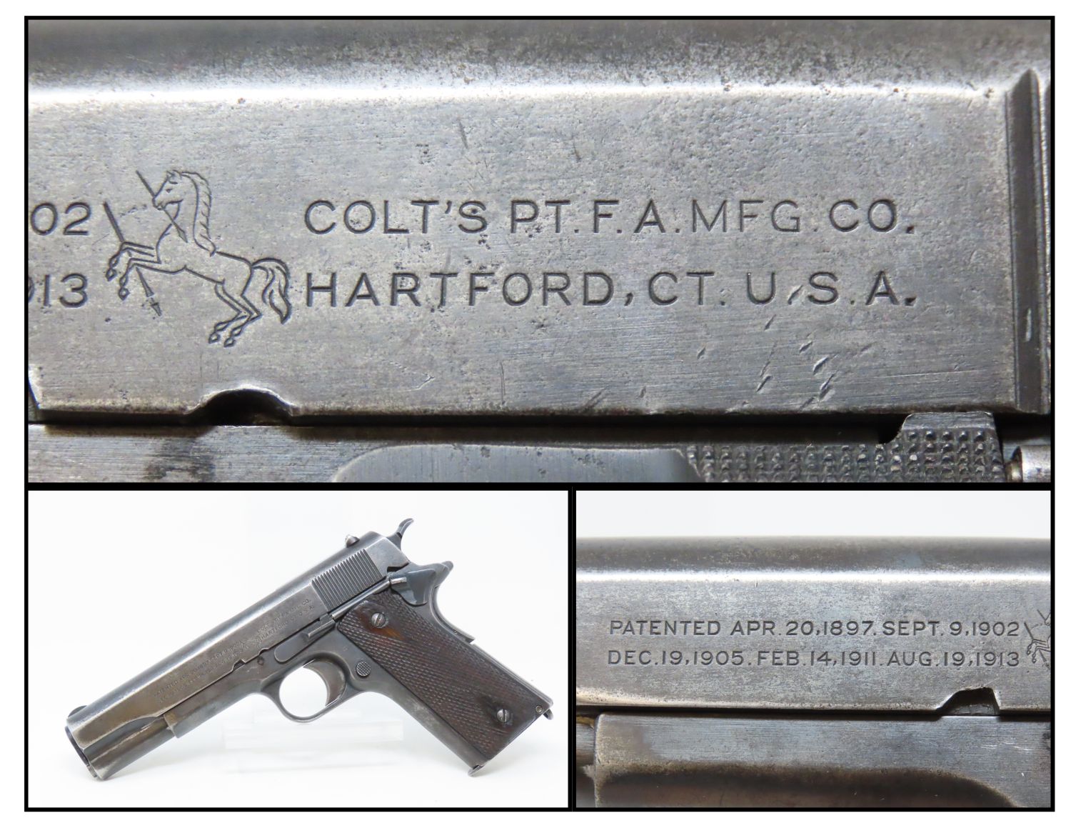 c1919 mfr. U.S. PROPERTY COLT Model 1911 Pistol .45 ACP Post-WWI ...