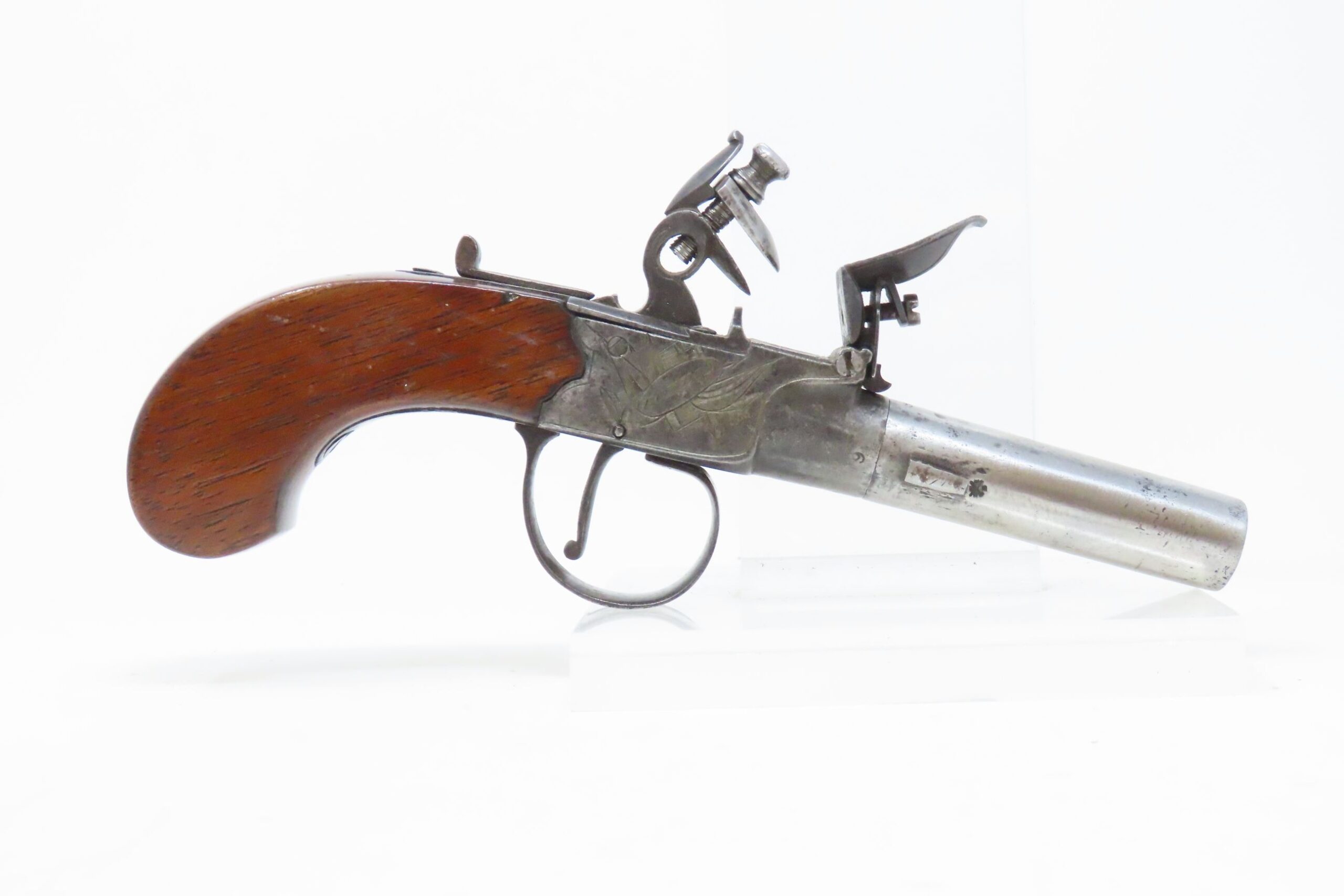 Engraved Twigg Marked Screw Barrel Boxlock Flintlock PIstol 6.02.22 C