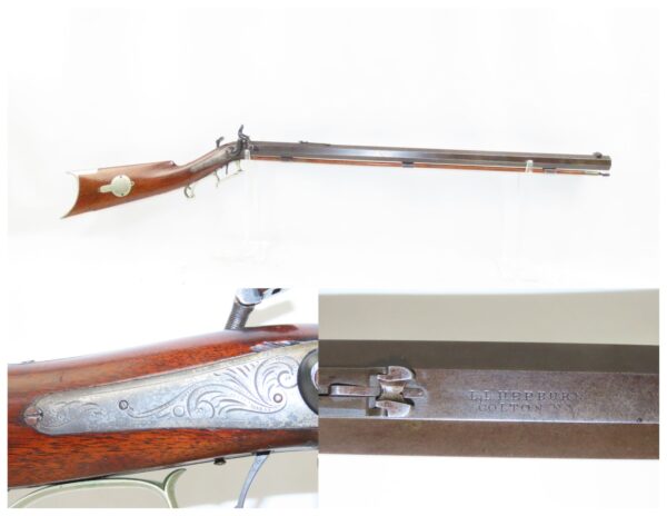 Antique L.L. HEPBURN New York Percussion .40 Caliber TARGET Rifle ENGRAVED  Fine, Rare, Desirable American Gunsmith and Marksman