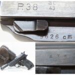 WORLD WAR II Walther "ac/43" Code P.38 GERMAN MILITARY Pistol C&R Holster with Ukrainian Surname Scribed Inside
