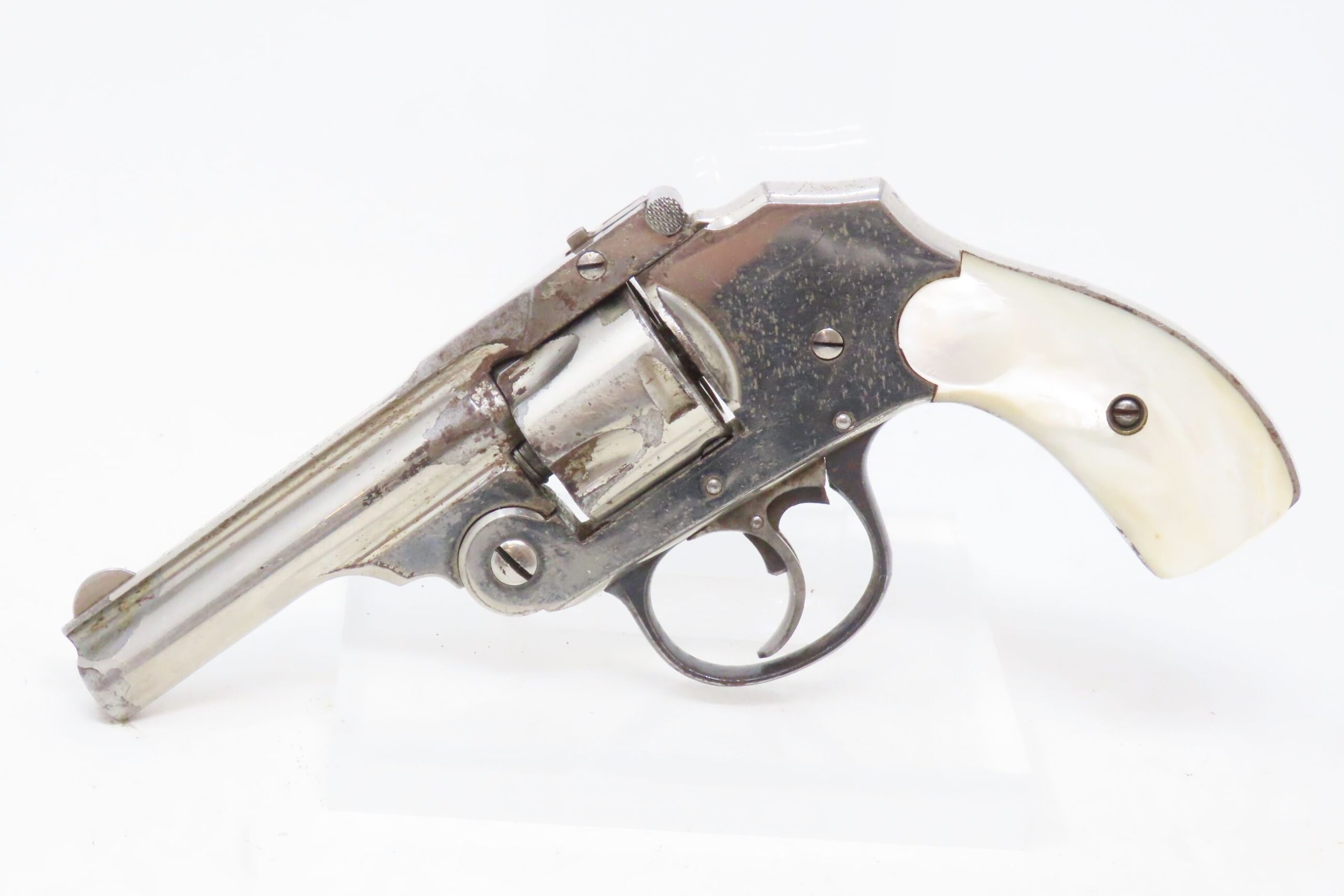 Iver Johnson Safety Automatic Hammerless Revolver with Pearl Grips 9.16