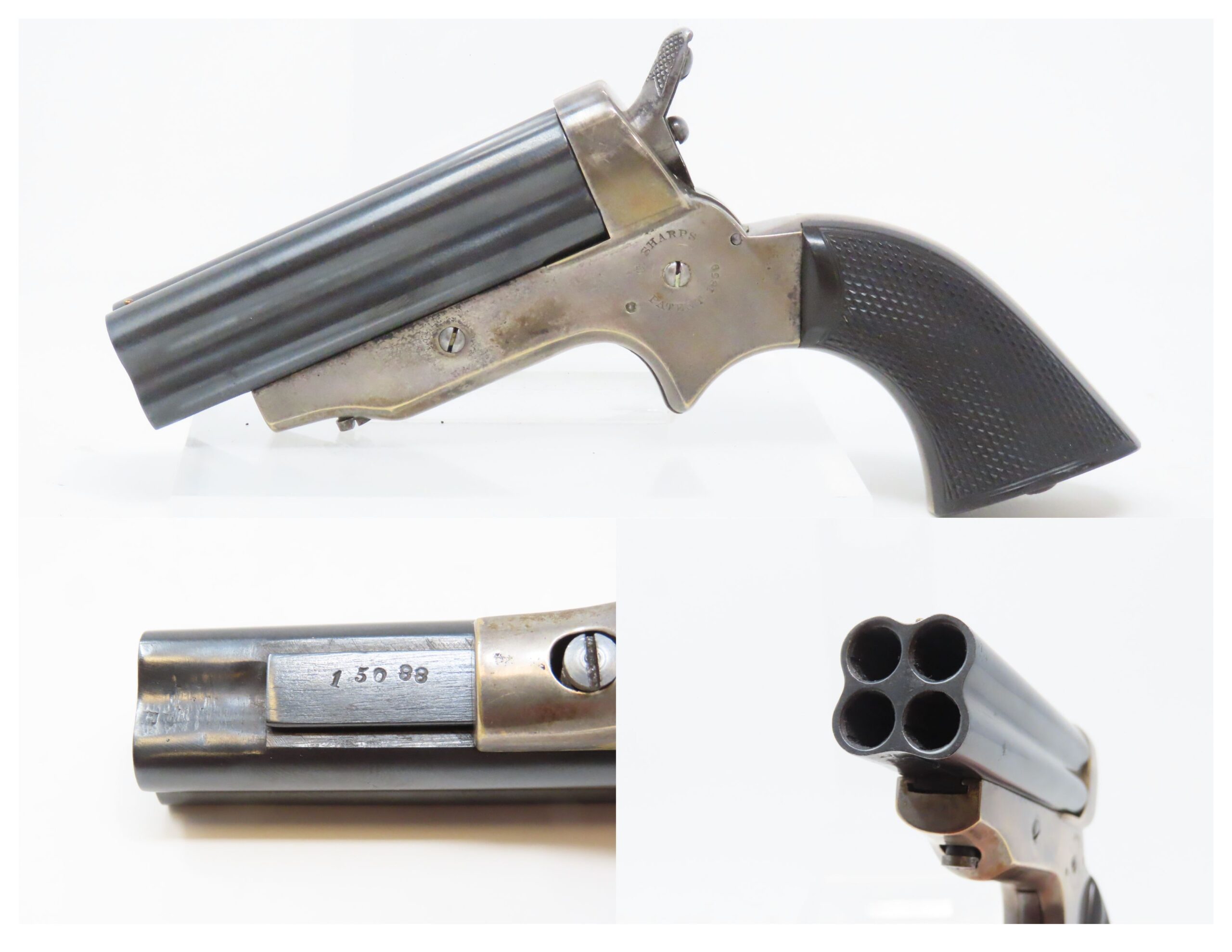 C Sharps Co Four Barrel Pepperbox Pistol 1 16 C RAntique001