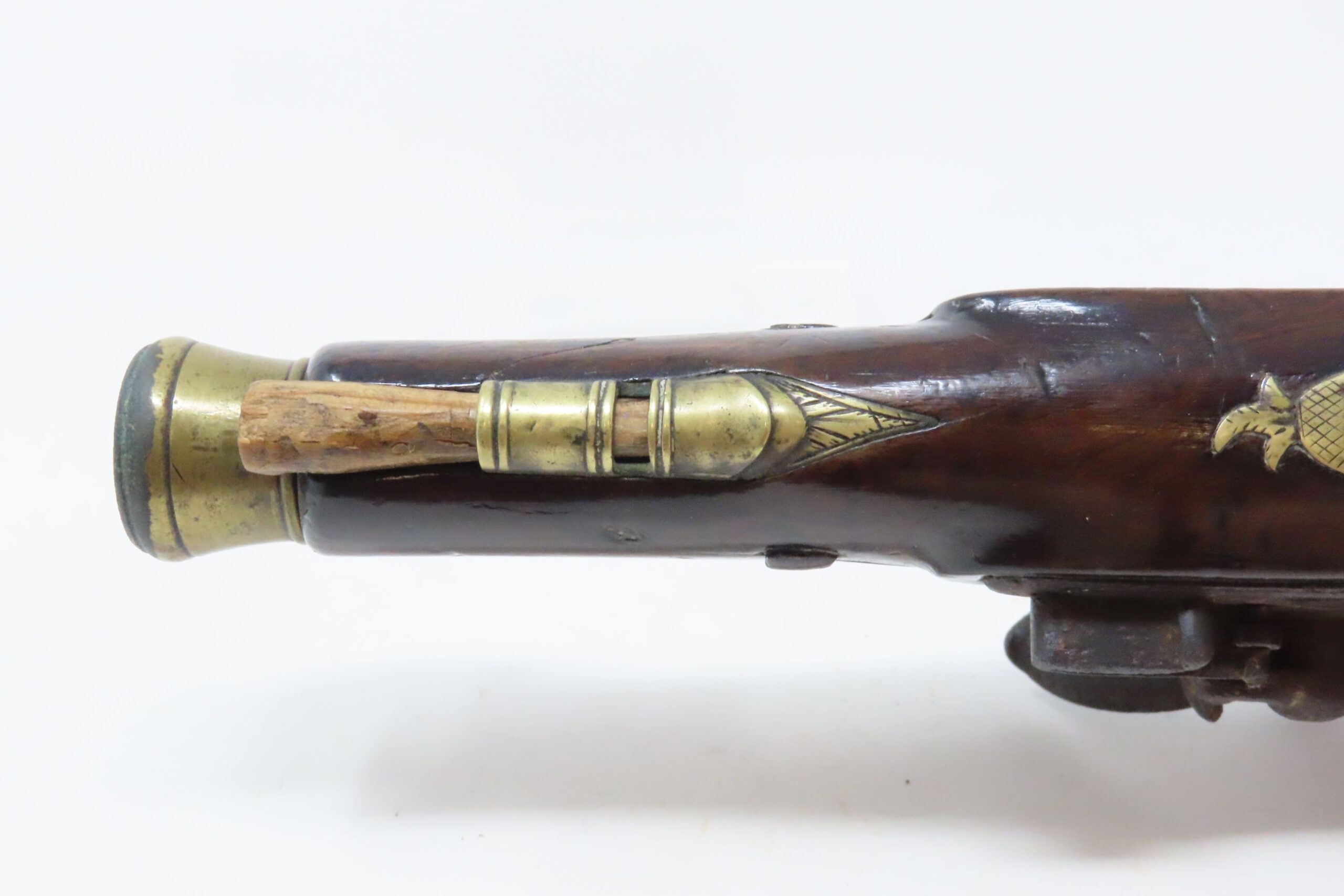 Weston Marked Brass Barrel Flintlock Pistol with Snap Bayonet 2.1 C ...