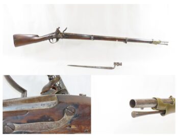 FRENCH Model 1822 Original FLINTLOCK .69 Caliber Military MUSKET Antique French Army Smoothbore Musket w/BAYONET