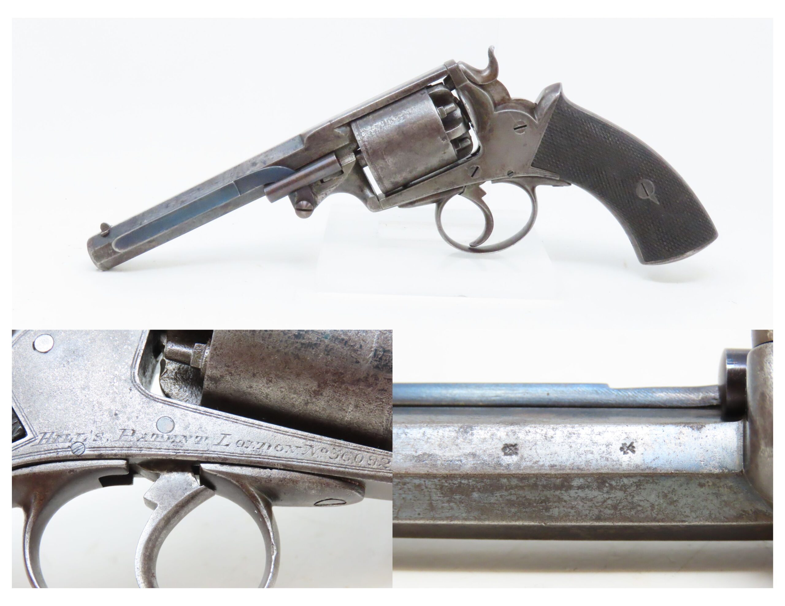 Antique HILL’S PATENT Double Action 5Shot .38 Caliber PERCUSSION