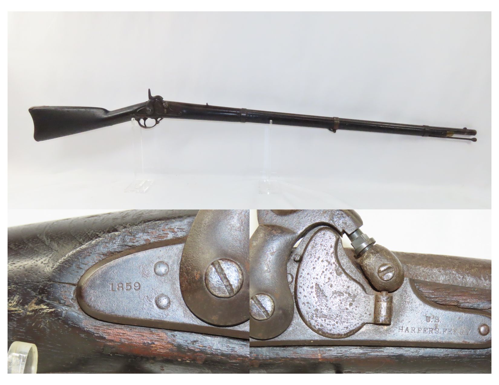 Civil War Harpers Ferry Model 1855 Percussion Rifle Musket 2.7 C ...