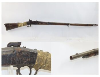 TACK DECORATED Antique COLT SPECIAL U.S. Model 1861 Rifle-Musket CIVIL WAR With CLEAR CARTOUCHE on Left Stock Flat