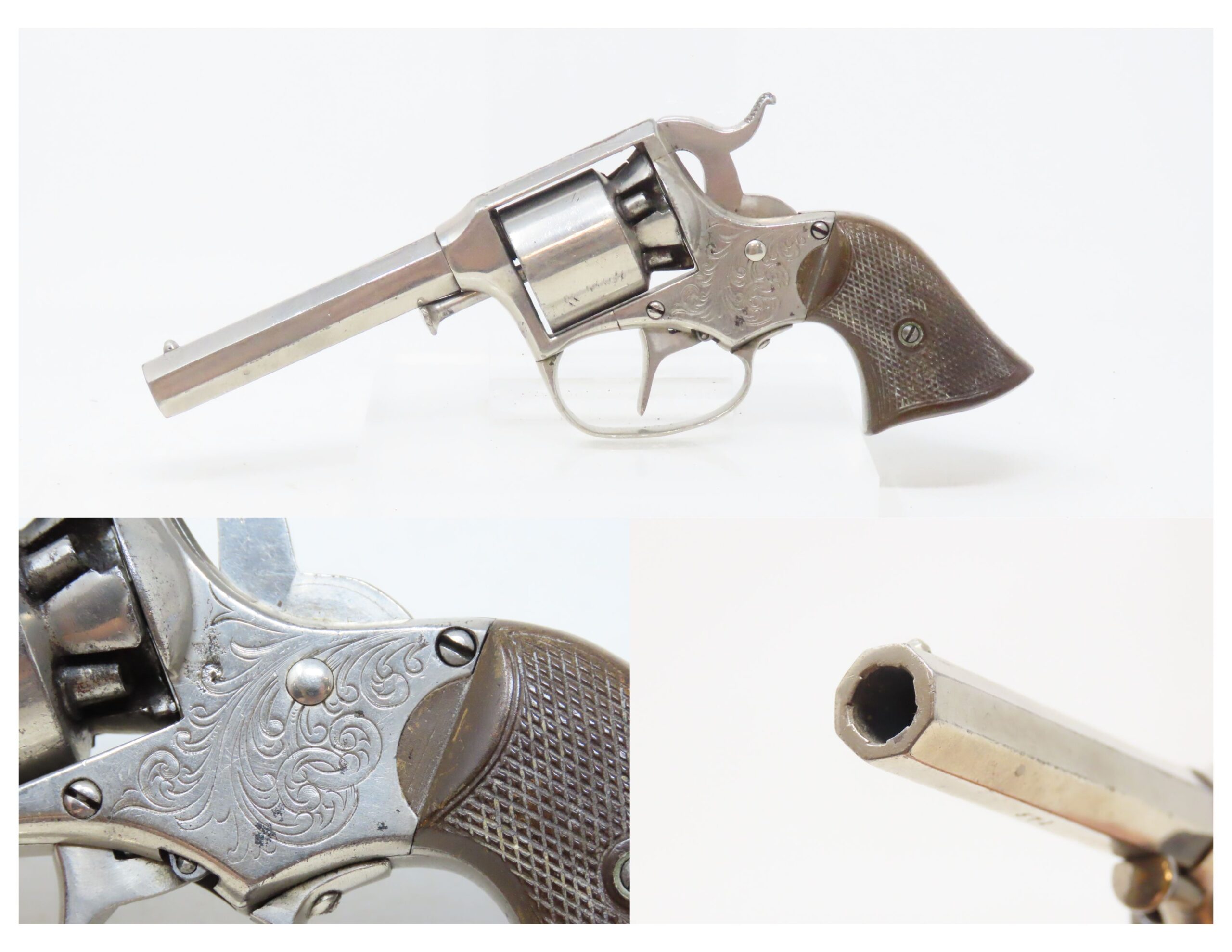 Engraved Remington Rider Double Action POcket Percussion Revolver 9.28 ...
