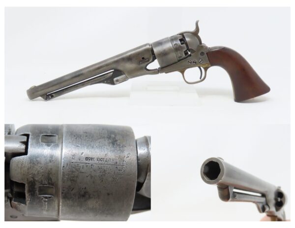 1862 CIVIL WAR Antique U.S. COLT M1861 Army FOUR SCREW Percussion Revolver  SCARCE 4-SCREW Revolver Used into the WILD WEST!