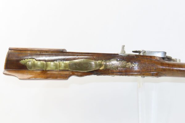 Antique GERMANIC WHEELLOCK RIFLE with SERPENTINE ENGRAVING .54 Caliber 1700s Fascinating European 17th / 18th Century Weapon - Image 8