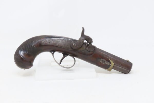 GOLD Banded & SILVER Mounted Antique DERINGER Perc. Pistol KILLED LINCOLN   Henry Deringer’s Famous 1850s Pocket Pistol - Image 3