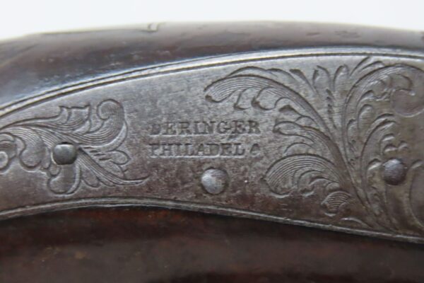 GOLD Banded & SILVER Mounted Antique DERINGER Perc. Pistol KILLED LINCOLN   Henry Deringer’s Famous 1850s Pocket Pistol - Image 7