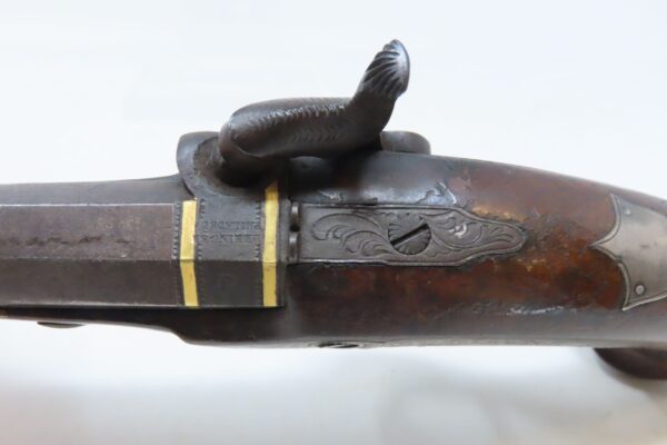 GOLD Banded & SILVER Mounted Antique DERINGER Perc. Pistol KILLED LINCOLN   Henry Deringer’s Famous 1850s Pocket Pistol - Image 10