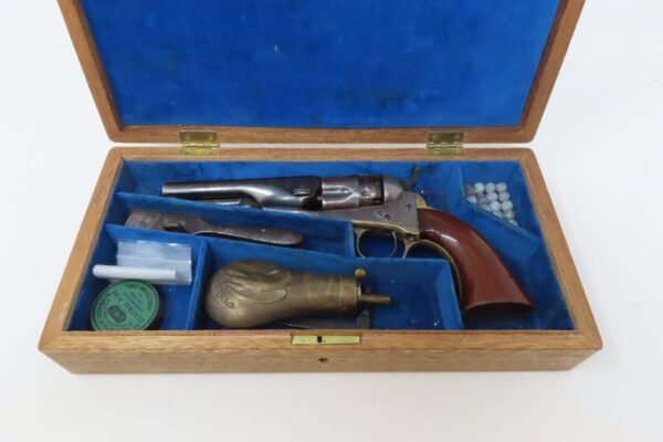 FINE Cased CIVIL WAR Era Antique COLT M1862 .36 Percussion POLICE Revolver  Mid-Civil War 1863 PRODUCTION with ACCESSORIES - Image 5