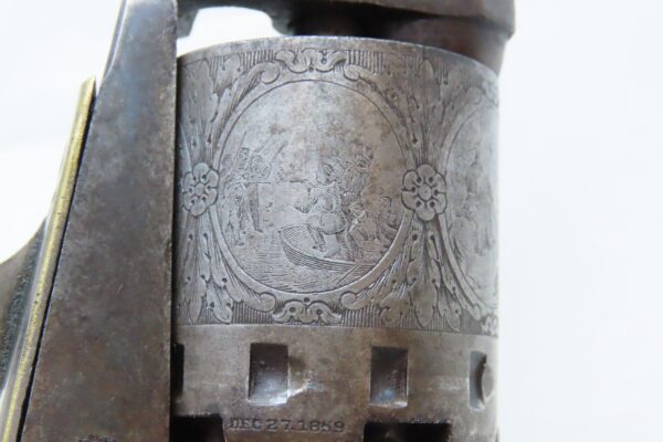1863 CIVIL WAR / WILD WEST Antique MANHATTAN .36 Percussion “NAVY” Revolver Third Series w/Multi-Panel ENGRAVED CYLINDER SCENE - Image 12