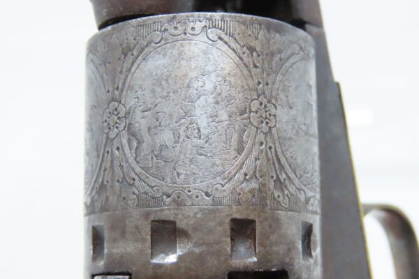 1863 CIVIL WAR / WILD WEST Antique MANHATTAN .36 Percussion “NAVY” Revolver Third Series w/Multi-Panel ENGRAVED CYLINDER SCENE - Image 13