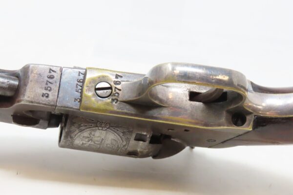 1863 CIVIL WAR / WILD WEST Antique MANHATTAN .36 Percussion “NAVY” Revolver Third Series w/Multi-Panel ENGRAVED CYLINDER SCENE - Image 15