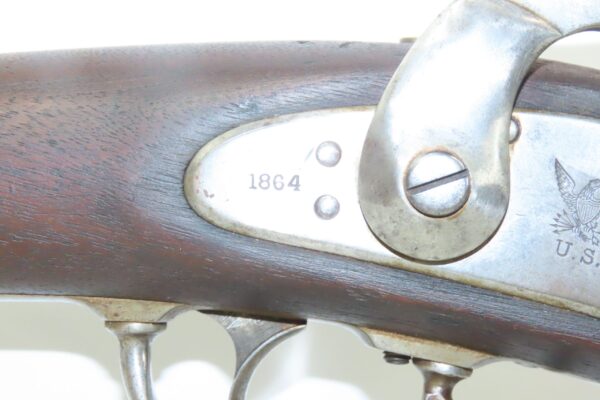 Scarce CIVIL WAR Era Antique E. ROBINSON U.S. M1861 Rifle-MUSKET w/BAYONET  1864 Dated .58 Caliber Contract Model Musket - Image 8