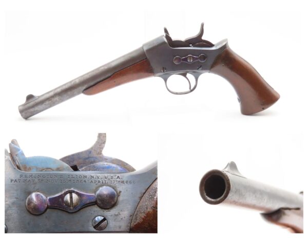 Antique Commercial REMINGTON 1871 ARMY .50 CF ROLLING BLOCK Pistol BIG BORE SCARCE; 1 of an Estimated 6,000 Manufactured
