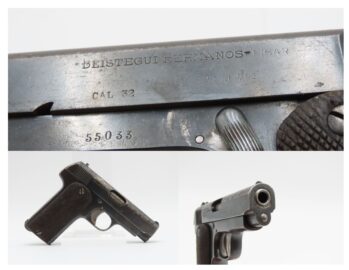 BEISTEGUI HERMANOS 1914 “Martian” Spanish RUBY 7.65mm SEMI-AUTO Pistol C&R  .32 ACP Caliber Roaring 20s Era Self Defense Pistol