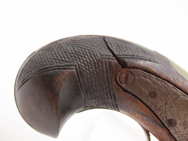 ENGRAVED & SILVER Mounted Antique DERINGER Percussion Pistol KILLED LINCOLN Henry Deringer’s Famous Pocket Pistol GERMAN SILVER - Image 4