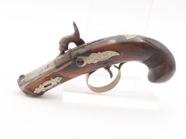 ENGRAVED & SILVER Mounted Antique DERINGER Percussion Pistol KILLED LINCOLN Henry Deringer’s Famous Pocket Pistol GERMAN SILVER - Image 16