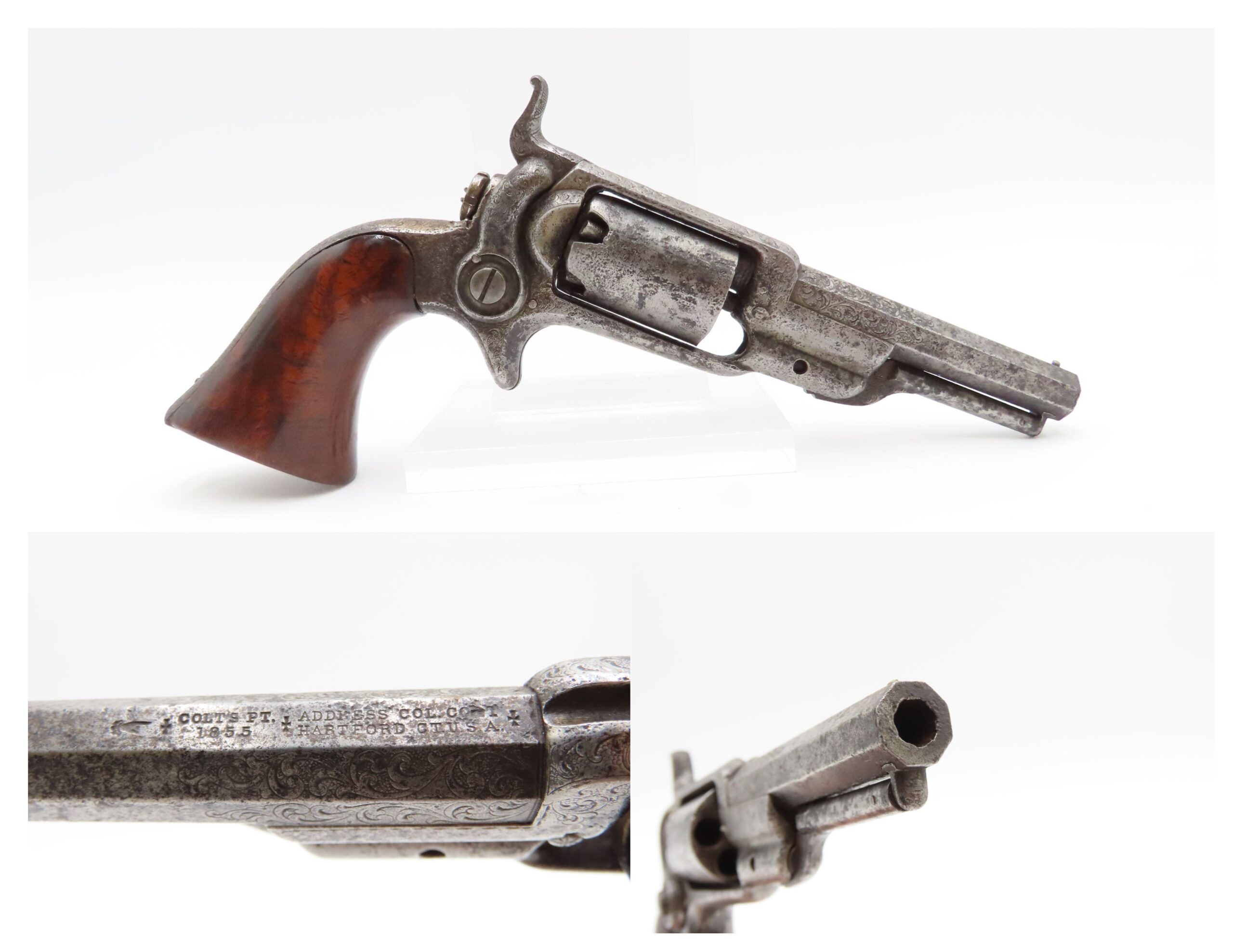 ENGRAVED Antique Pre-CIVIL WAR COLT M1855 ROOT Sidehammer POCKET