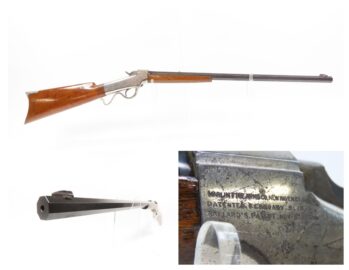 1880s mfr. Antique J.M. MARLIN-BALLARD No. 3 Single Shot .22 Long Rifle     Falling Block, 24” Octagonal Barrel, Nickel & Blue