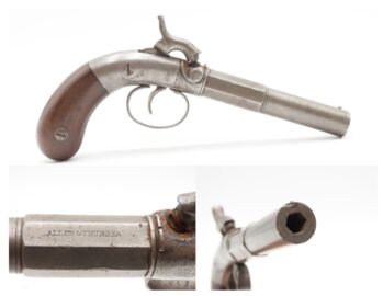 Pre-Civil War ALLEN & THURBER Antique CENTER HAMMER .32 Percussion Pistol   1 of around 3,000 Manufactured Circa the Mid-1800s