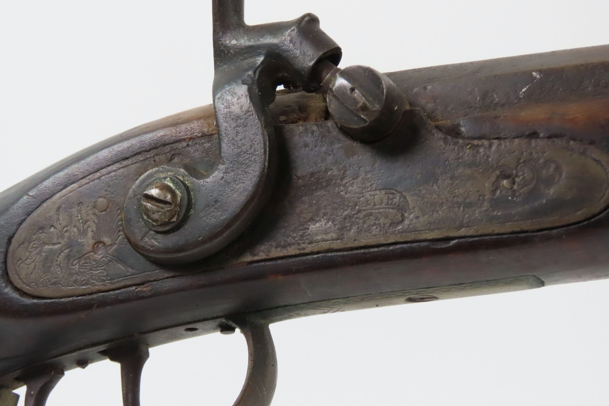 OHIO VALLEY Antique BIDDLE LOCK Half-Stock Percussion American