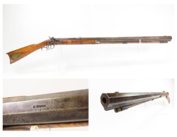 Mid-1800s Antique T BIGGS Half Stock Percussion HOMESTEAD/HUNTING Rifle .56 ANTEBELLUM GAME GETTING Rifle w/DOUBLE SET TRIGGER