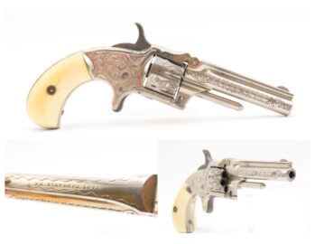 FACTORY ENGRAVED Antique MARLIN XX Standard M1873 Revolver ANTIQUE IVORIES DESIREABLE .22 Caliber Pocket Revolver GREAT SHAPE