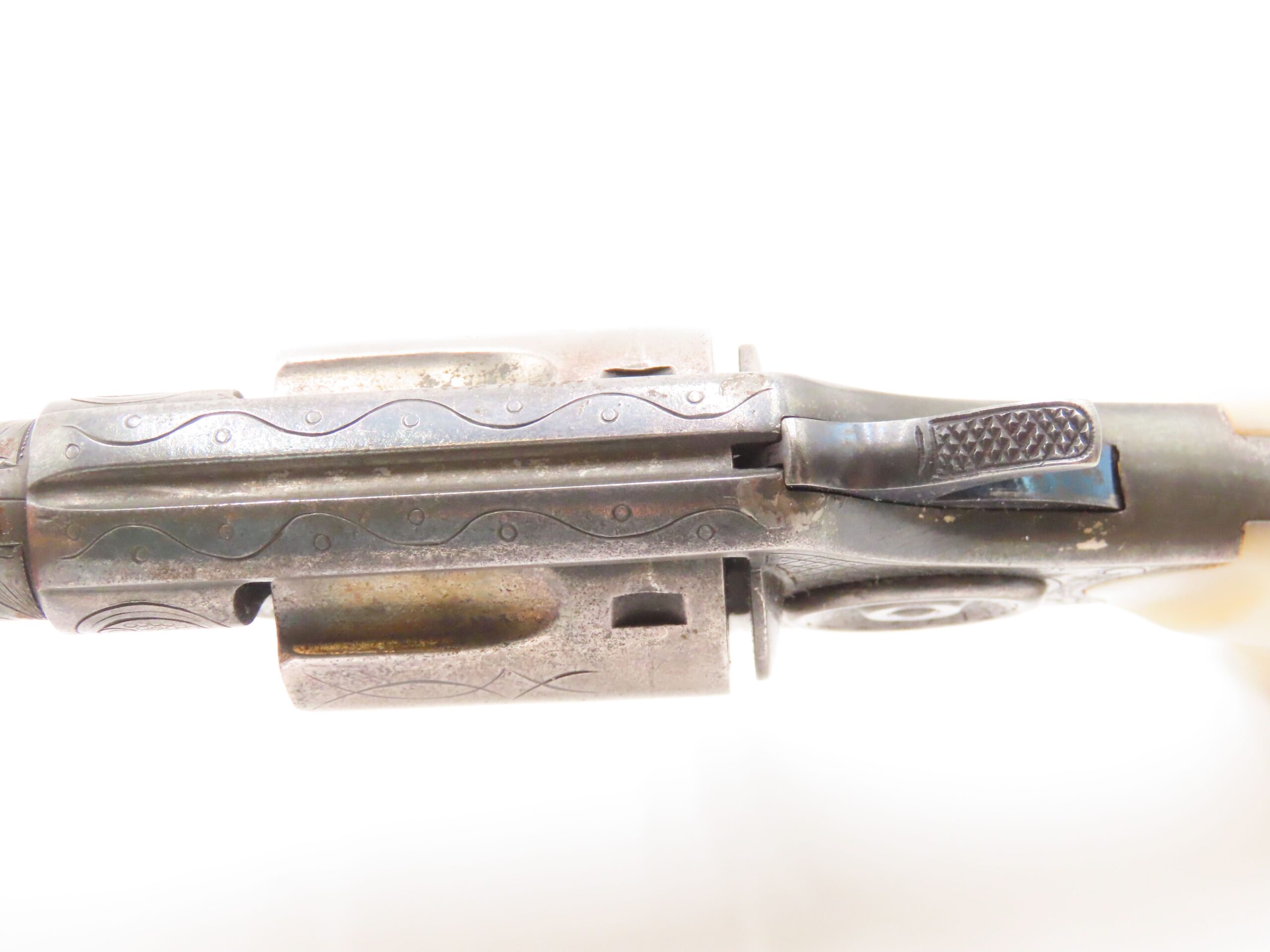 ENGRAVED, SILVER PLATED Antique COLT NEW LINE .32 RF Revolver PEARL GRIP 1874 Mfr. “GILDED AGE” Sidearm - Image 9