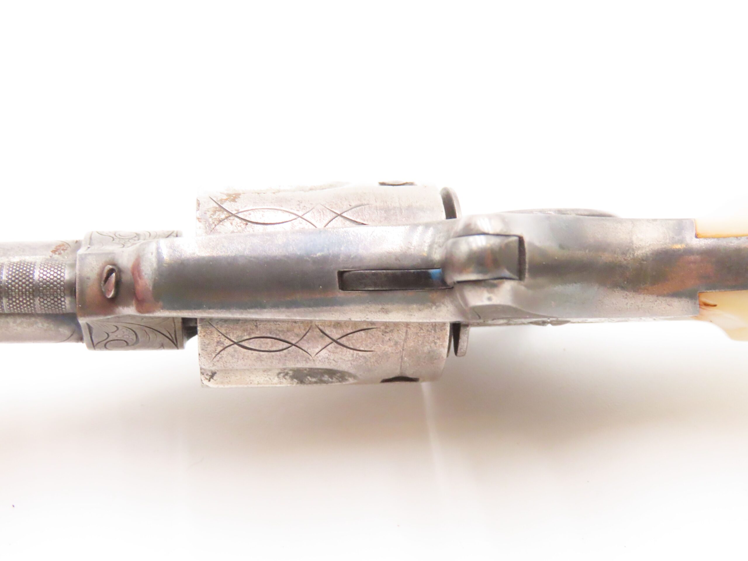 ENGRAVED, SILVER PLATED Antique COLT NEW LINE .32 RF Revolver PEARL GRIP 1874 Mfr. “GILDED AGE” Sidearm - Image 13